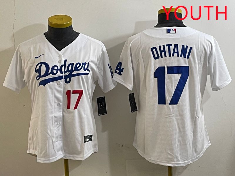 Youth Los Angeles Dodgers #17 Ohtani White Game 2025 Nike MLB Jersey style 3187